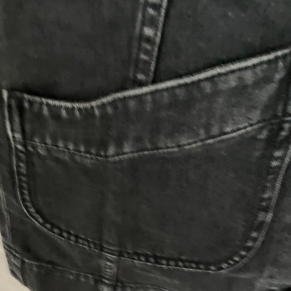 Coach: Black Denim Button Front Mini Skirt- pockets-100% cotton- 2 - Picture 5 of 16